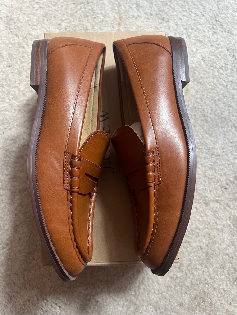 J. Crew Women’s Leather Penny Loafers in Cognac - Picture 5 of 6